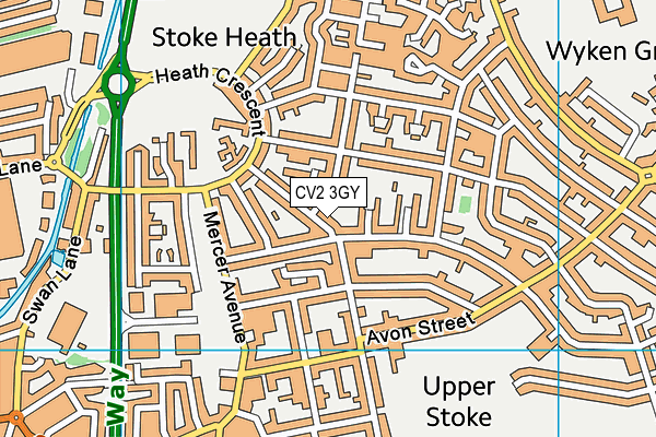 CV2 3GY map - OS VectorMap District (Ordnance Survey)