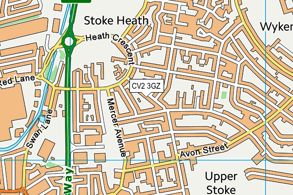 CV2 3GZ map - OS VectorMap District (Ordnance Survey)