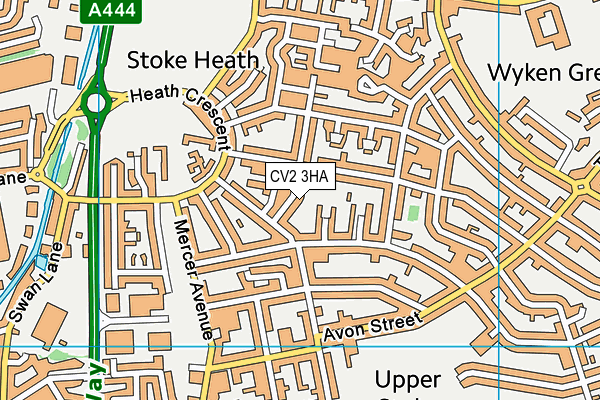 CV2 3HA map - OS VectorMap District (Ordnance Survey)