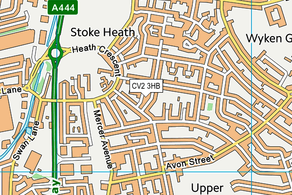 CV2 3HB map - OS VectorMap District (Ordnance Survey)