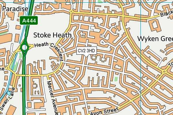 CV2 3HD map - OS VectorMap District (Ordnance Survey)