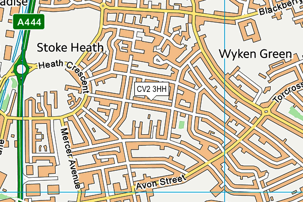 CV2 3HH map - OS VectorMap District (Ordnance Survey)