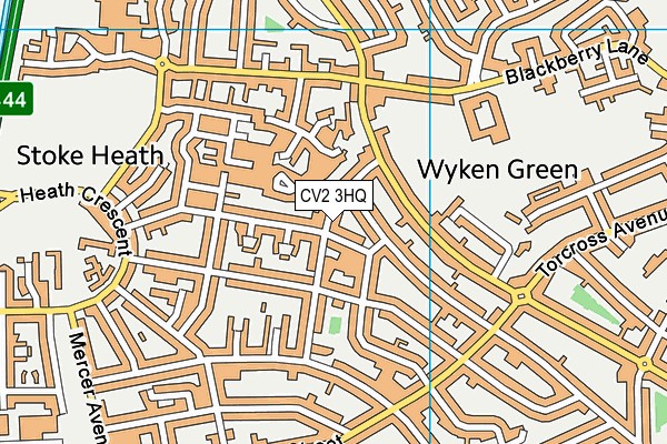 CV2 3HQ map - OS VectorMap District (Ordnance Survey)