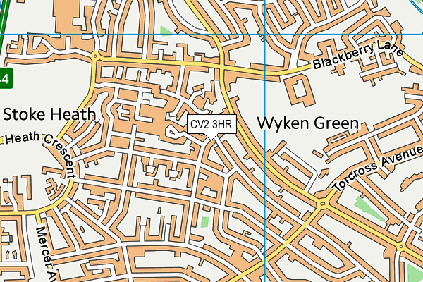 CV2 3HR map - OS VectorMap District (Ordnance Survey)