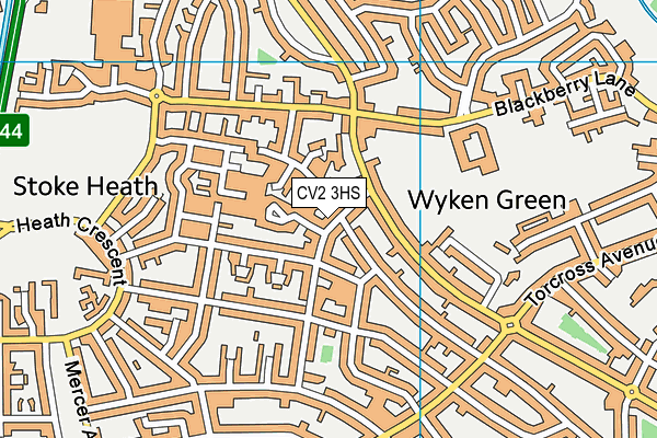 CV2 3HS map - OS VectorMap District (Ordnance Survey)