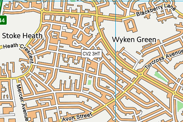 CV2 3HT map - OS VectorMap District (Ordnance Survey)