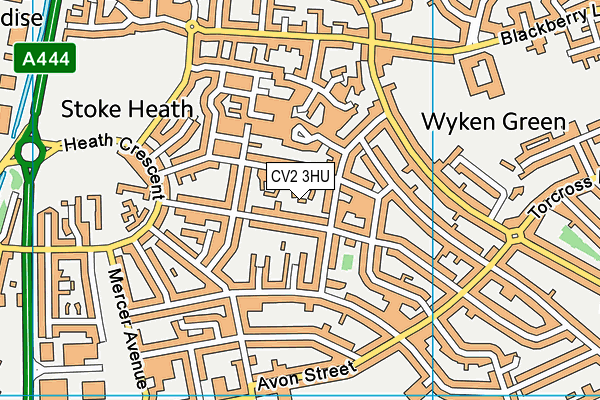 CV2 3HU map - OS VectorMap District (Ordnance Survey)