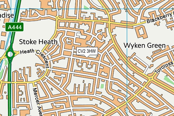 CV2 3HW map - OS VectorMap District (Ordnance Survey)
