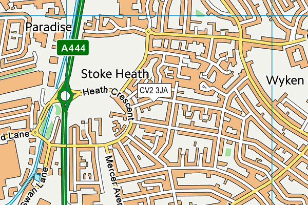 CV2 3JA map - OS VectorMap District (Ordnance Survey)