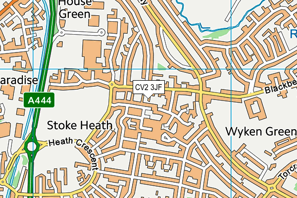 CV2 3JF map - OS VectorMap District (Ordnance Survey)