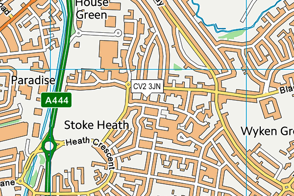 CV2 3JN map - OS VectorMap District (Ordnance Survey)