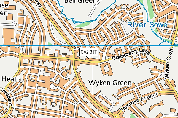 CV2 3JT map - OS VectorMap District (Ordnance Survey)