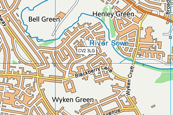 CV2 3LG map - OS VectorMap District (Ordnance Survey)