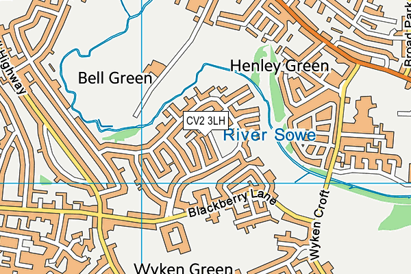 CV2 3LH map - OS VectorMap District (Ordnance Survey)