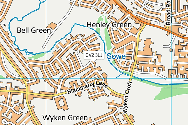 CV2 3LJ map - OS VectorMap District (Ordnance Survey)