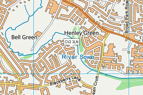 CV2 3LN map - OS VectorMap District (Ordnance Survey)