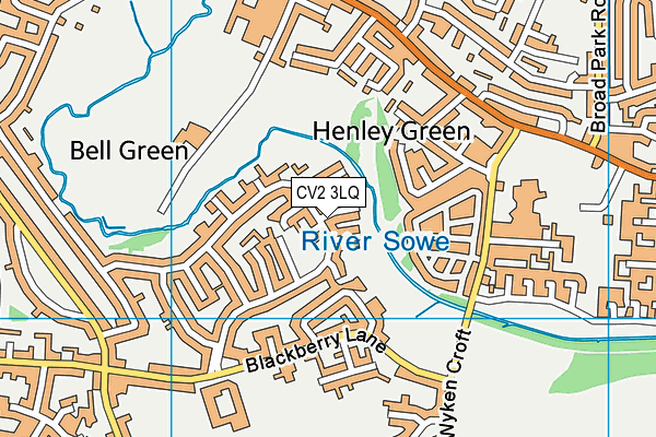 CV2 3LQ map - OS VectorMap District (Ordnance Survey)