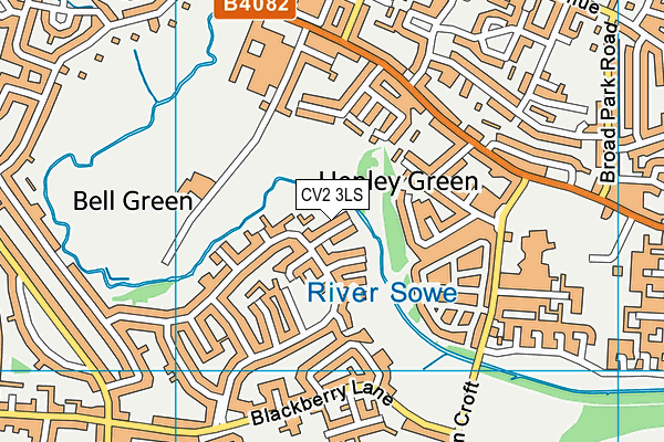 CV2 3LS map - OS VectorMap District (Ordnance Survey)