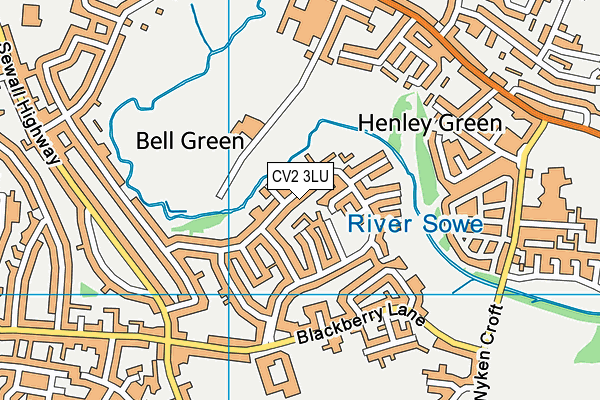 CV2 3LU map - OS VectorMap District (Ordnance Survey)