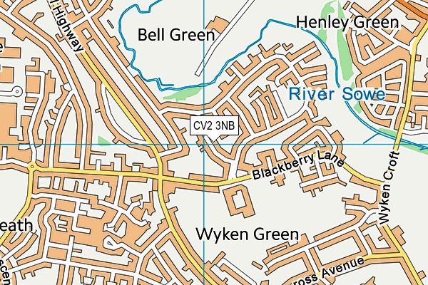 CV2 3NB map - OS VectorMap District (Ordnance Survey)