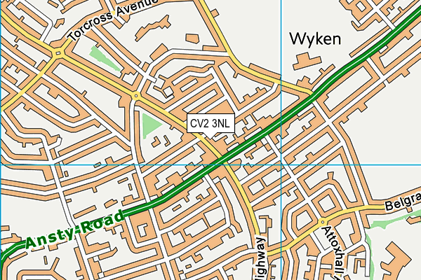 CV2 3NL map - OS VectorMap District (Ordnance Survey)