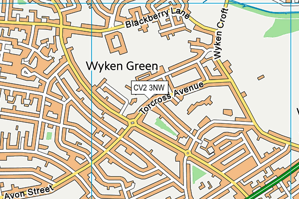 CV2 3NW map - OS VectorMap District (Ordnance Survey)