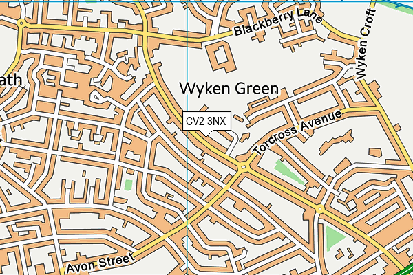 CV2 3NX map - OS VectorMap District (Ordnance Survey)