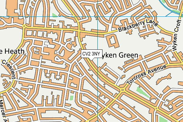 CV2 3NY map - OS VectorMap District (Ordnance Survey)