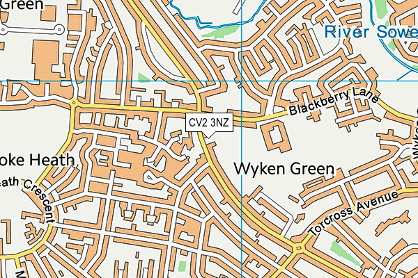 CV2 3NZ map - OS VectorMap District (Ordnance Survey)