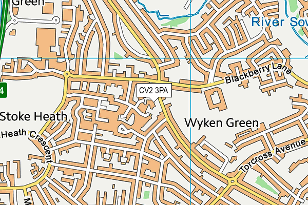 CV2 3PA map - OS VectorMap District (Ordnance Survey)