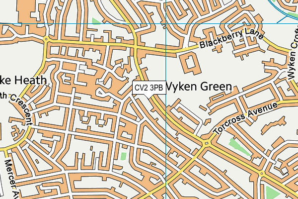 CV2 3PB map - OS VectorMap District (Ordnance Survey)