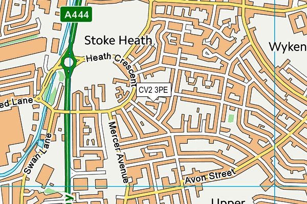 CV2 3PE map - OS VectorMap District (Ordnance Survey)