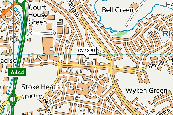 CV2 3PU map - OS VectorMap District (Ordnance Survey)