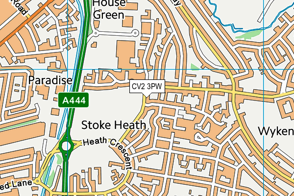 CV2 3PW map - OS VectorMap District (Ordnance Survey)