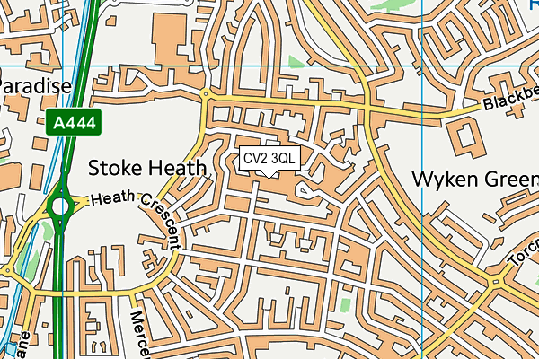 CV2 3QL map - OS VectorMap District (Ordnance Survey)