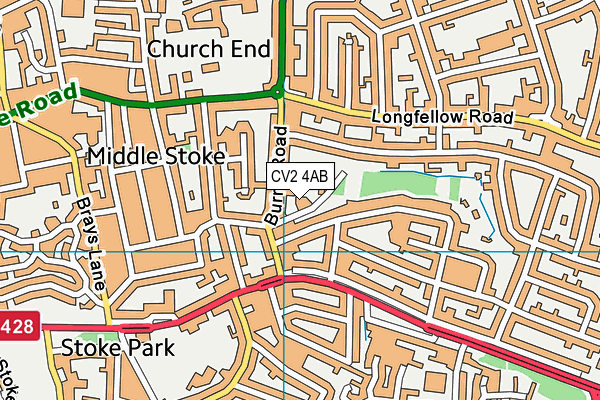 CV2 4AB map - OS VectorMap District (Ordnance Survey)