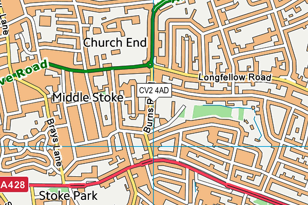 CV2 4AD map - OS VectorMap District (Ordnance Survey)