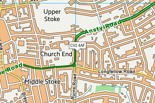 CV2 4AF map - OS VectorMap District (Ordnance Survey)