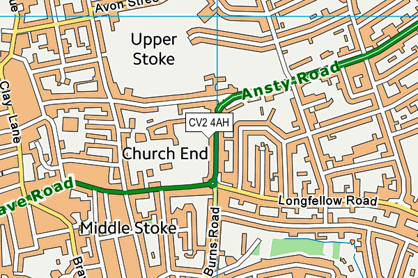 CV2 4AH map - OS VectorMap District (Ordnance Survey)