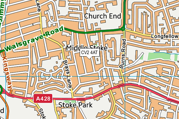 CV2 4AT map - OS VectorMap District (Ordnance Survey)