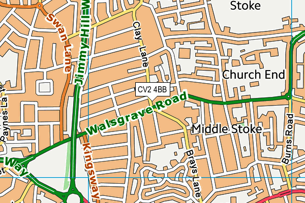 CV2 4BB map - OS VectorMap District (Ordnance Survey)