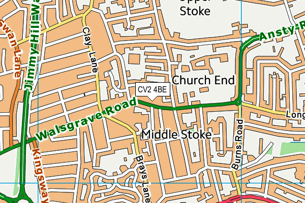 CV2 4BE map - OS VectorMap District (Ordnance Survey)