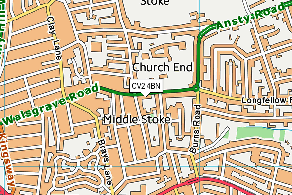 CV2 4BN map - OS VectorMap District (Ordnance Survey)