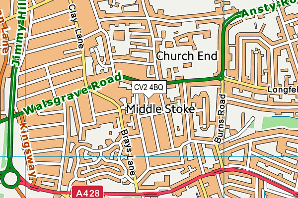 CV2 4BQ map - OS VectorMap District (Ordnance Survey)