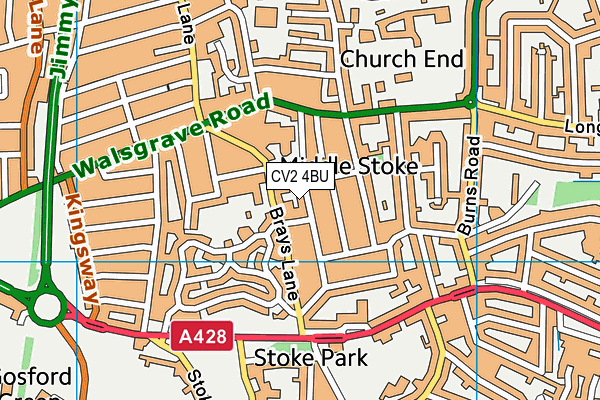 CV2 4BU map - OS VectorMap District (Ordnance Survey)