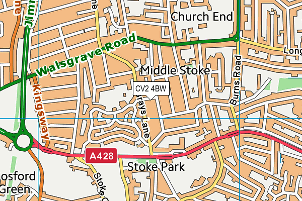 CV2 4BW map - OS VectorMap District (Ordnance Survey)