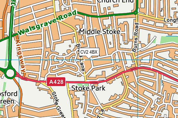 CV2 4BX map - OS VectorMap District (Ordnance Survey)