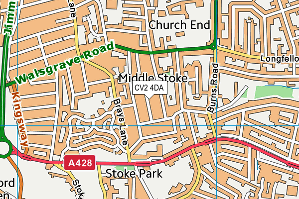 CV2 4DA map - OS VectorMap District (Ordnance Survey)