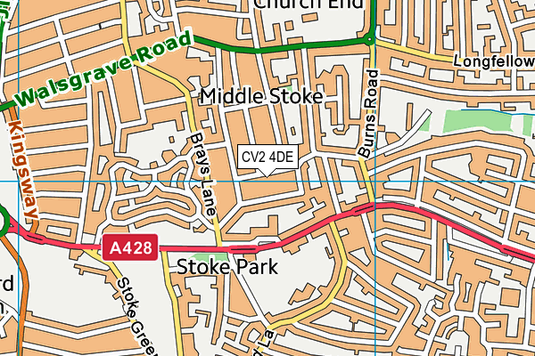 CV2 4DE map - OS VectorMap District (Ordnance Survey)