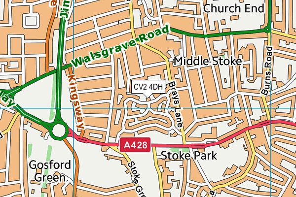 CV2 4DH map - OS VectorMap District (Ordnance Survey)